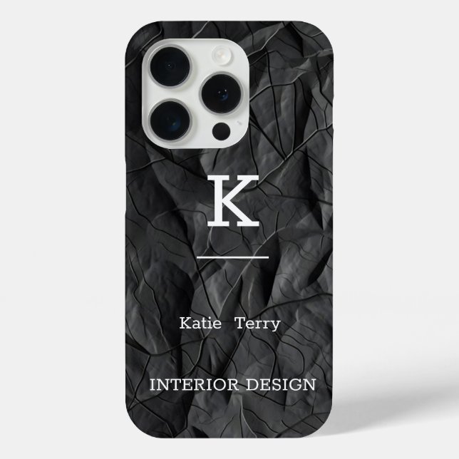 Minimalist Black and White Modern Monogram Case-Ma Case-Mate iPhone Case (Back)