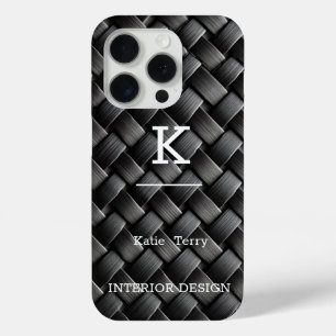 Minimalist Black and White Modern Monogram Case-Ma iPhone 15 Pro Case