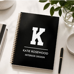 Minimalist Black and White Modern Monogram Case-Ma Planner
