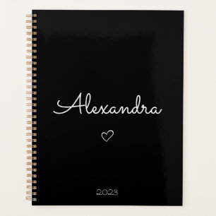 Minimalist Black and White Modern Name Planner