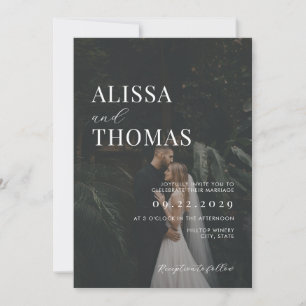 Minimalist Black and White Modern Photo Wedding Invitation