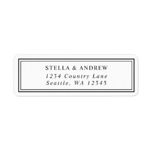 Minimalist Black and White Modern Return Address