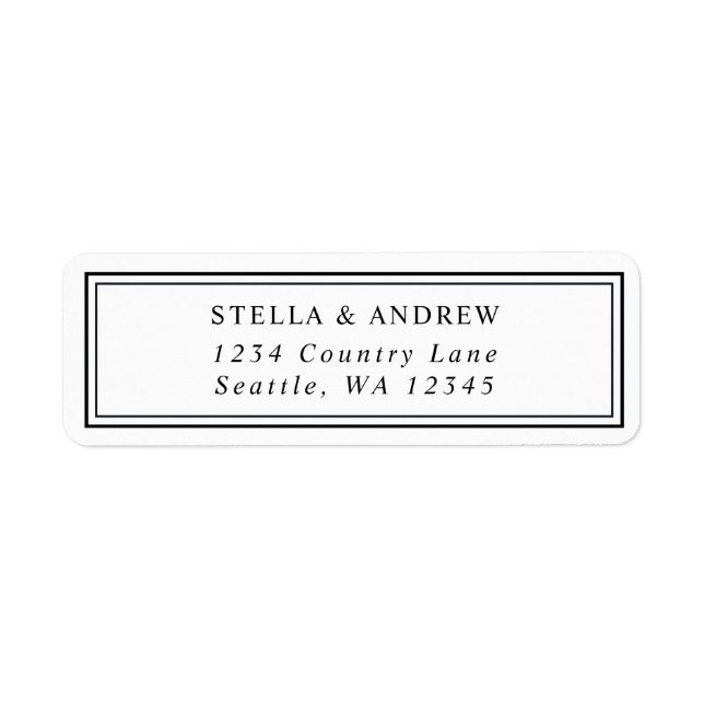 Minimalist Black and White Modern Return Address (Front)