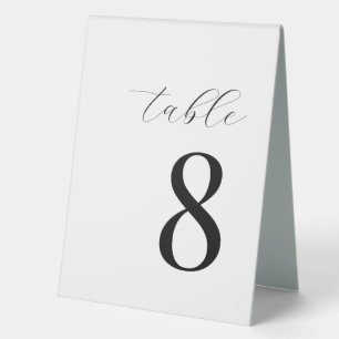 Minimalist Black and White Modern Table Number
