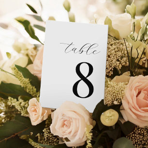 Minimalist Black and White Modern Table Number