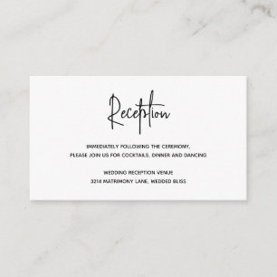Minimalist Black and White Modern Wedding Enclosure Card