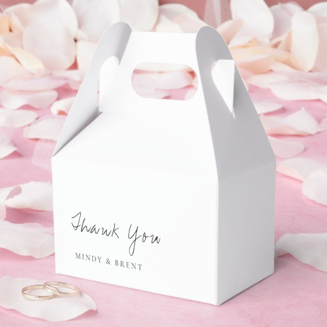 Minimalist Black and White Modern Wedding Favour Box (Wedding)