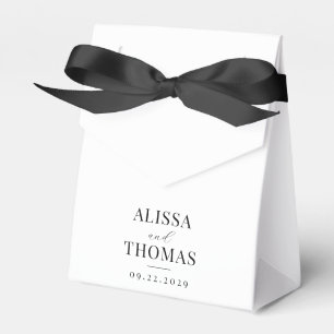 Minimalist Black and White Modern Wedding Favour Box