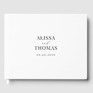 Minimalist Black and White Modern Wedding Guest Book