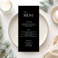Minimalist Black and White Modern Wedding Menu