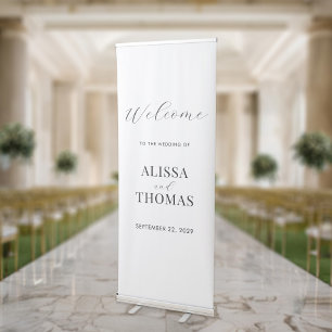 Minimalist Black and White Modern Wedding Retractable Banner