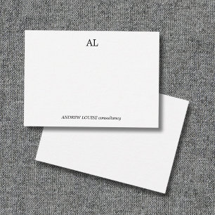 Minimalist Black and White Monogram Business Card