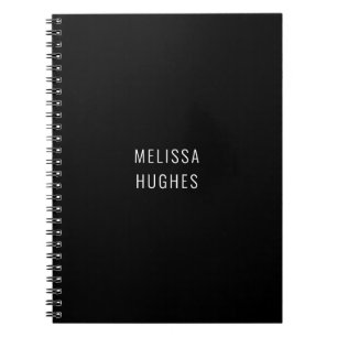 Minimalist Black And White Monogram Business Notebook