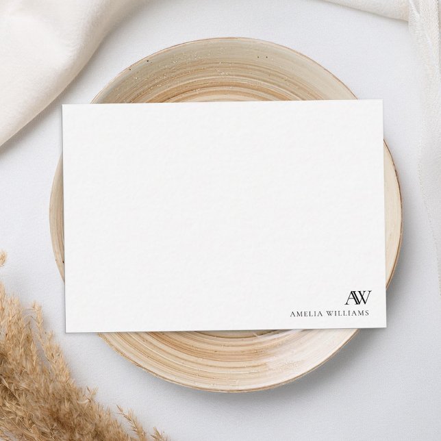 Minimalist Black and White Monogram Card (Creator Uploaded)