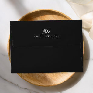 Minimalist Black and White Monogram Envelope