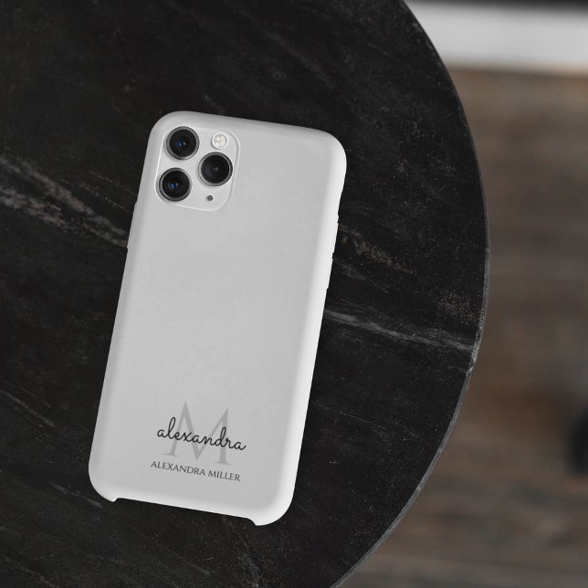 Minimalist Black and White Monogram Name Case-Mate iPhone Case (Creator Uploaded)