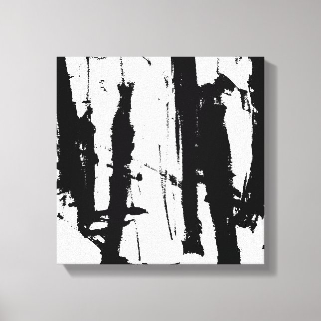 Minimalist Black and White Painting Canvas Print (Front)