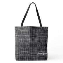Minimalist Black  and White Pattern Tote Bag