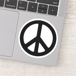 Minimalist Black and White Peace Symbol Circle
