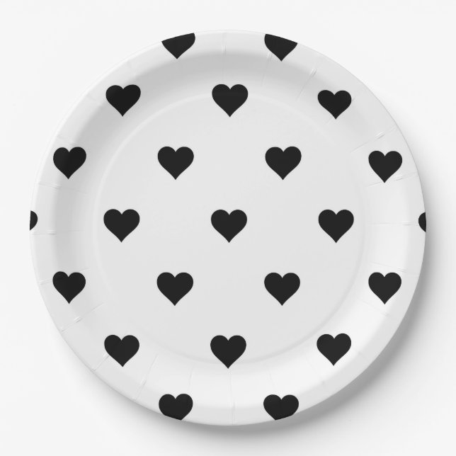 Minimalist Black and White Perfect for Couples Paper Plate (Front)