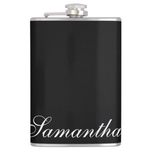 Minimalist Black and White Personalised Hip Flask