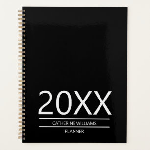 Minimalist Black And White Personalised Planner