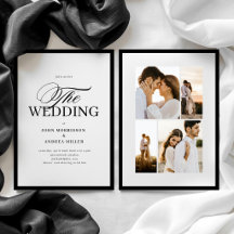 Minimalist Black and White Photo Border Wedding