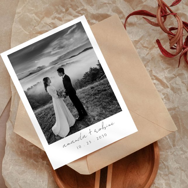 Minimalist Black and White Photo Wedding Invitation (Creator Uploaded)