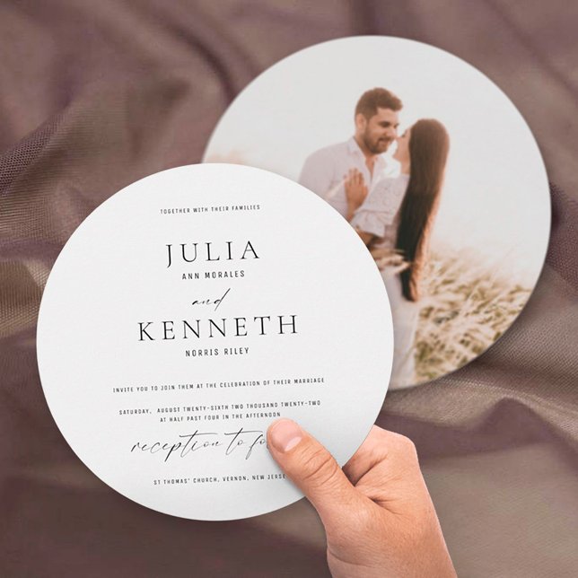 Minimalist Black and White Photo Wedding Invitation (Creator Uploaded)