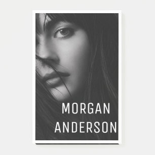 Minimalist Black and White Portrait Name Post-it N Notes