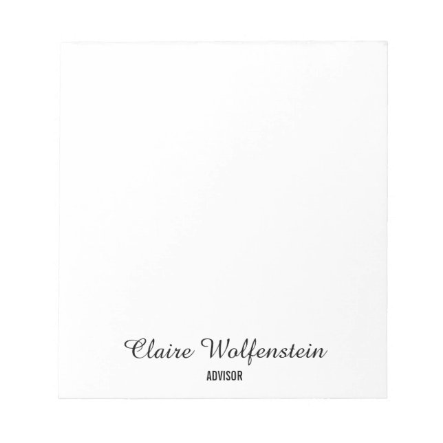 Minimalist Black and White Professional Notepad (Front)