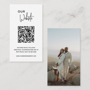 Minimalist Black and White QR Code Modern Wedding Enclosure Card
