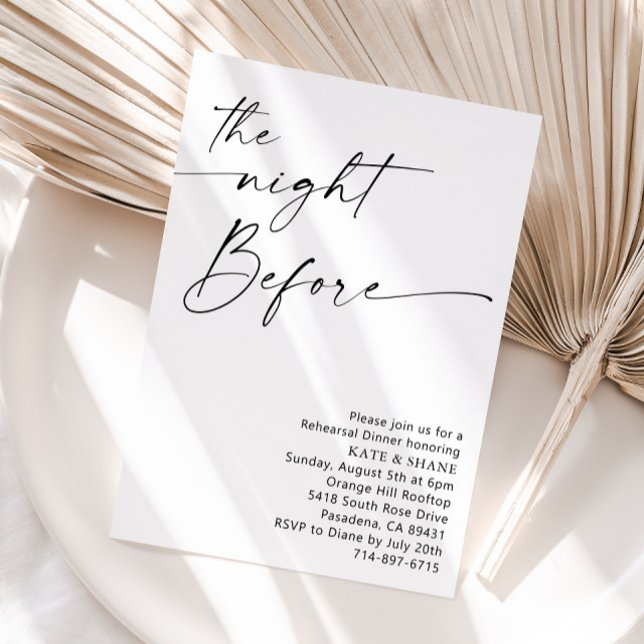 Minimalist Black and White Rehearsal Dinner Invitation (Creator Uploaded)