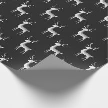 Minimalist Black and White Reindeer Christmas