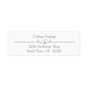 Minimalist Black and White Return Address Label