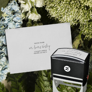 Minimalist Black and White Return Address Self-inking Stamp