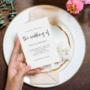 Minimalist Black and White Script Wedding Invitation