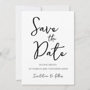 Minimalist Black and White Simple Save the Date Invitation