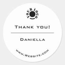 Minimalist Black and White Simple Thank You Logo 