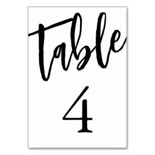 Minimalist Black and White Table 4 Table Number