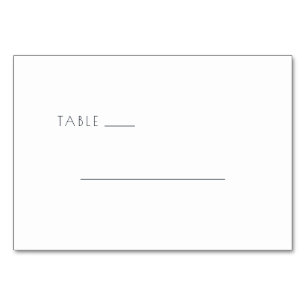 Minimalist Black and White Table Sign Number