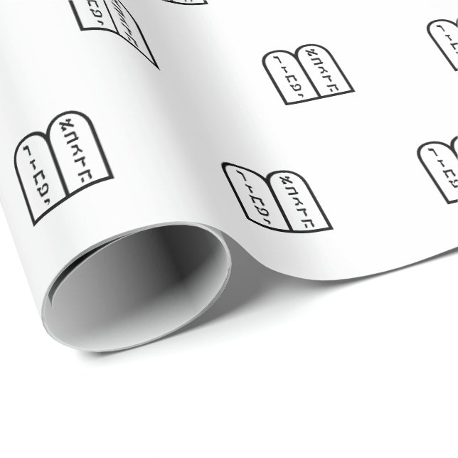 Minimalist black and white Torah pattern Hanukkah Wrapping Paper (Roll Corner)