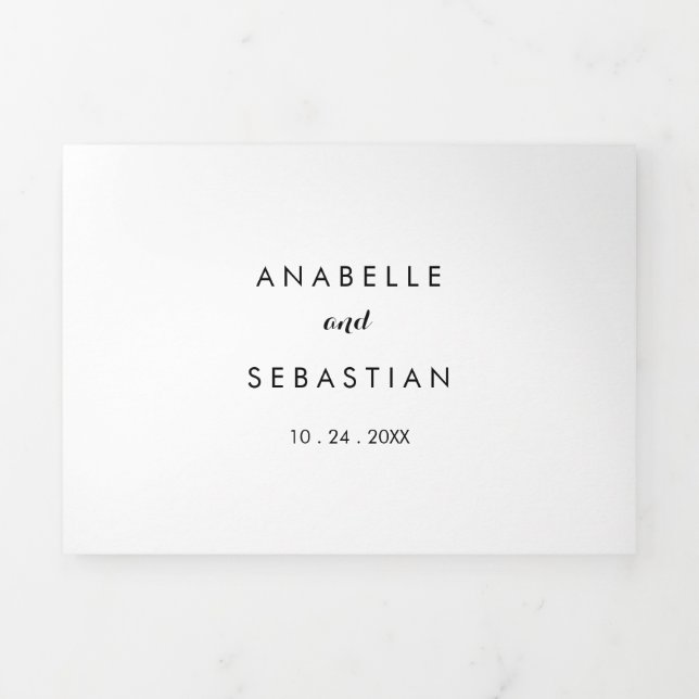 Minimalist Black and White Trifold Wedding  (Cover)