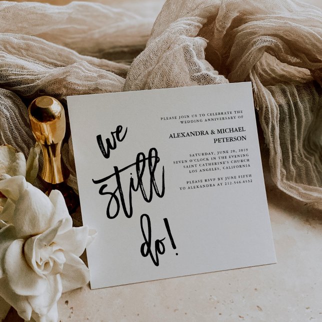 Minimalist Black and White Typography Vow Renewal Invitation (Creator Uploaded)
