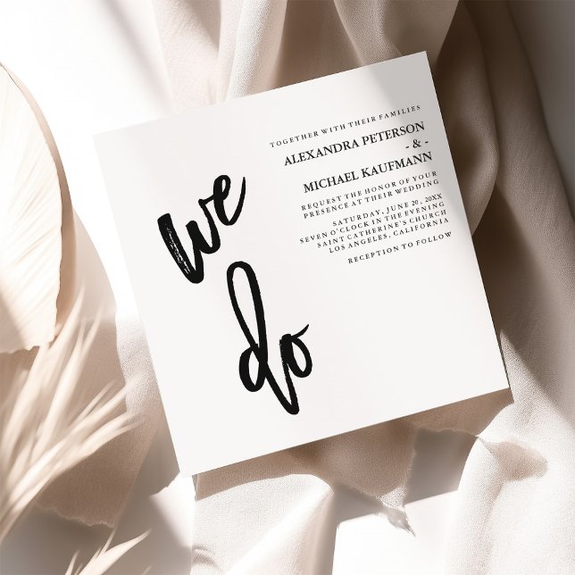 Minimalist Black and White Typography Wedding Invitation (An elegant and modern wedding invitation)