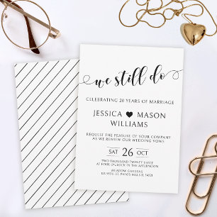 Minimalist black and white vow renewal invitation