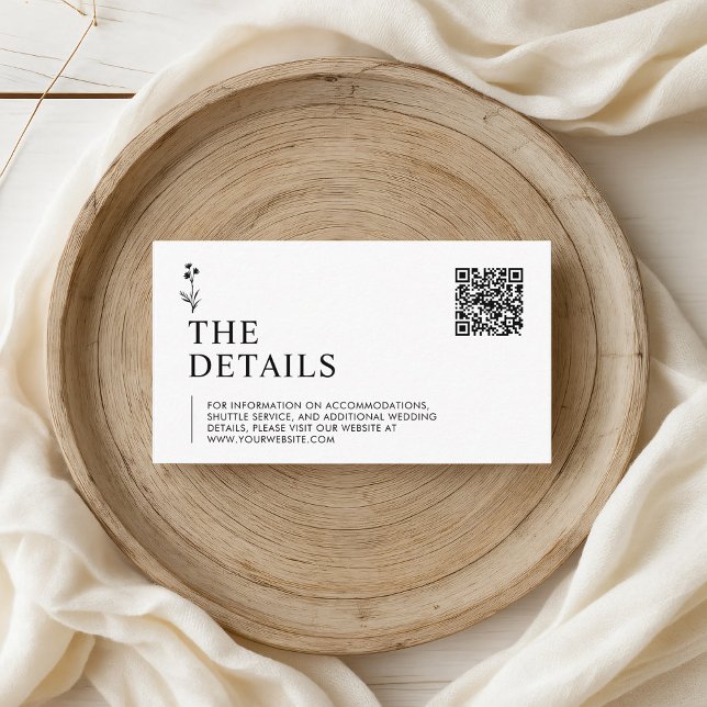 Minimalist Black and White Wedding Enclosure Card (Creator Uploaded)