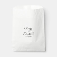 Minimalist Black and White Wedding Favour Bag