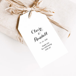 Minimalist Black and White Wedding Gift Tags