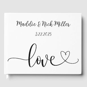Minimalist Black and White Wedding  Guest Book